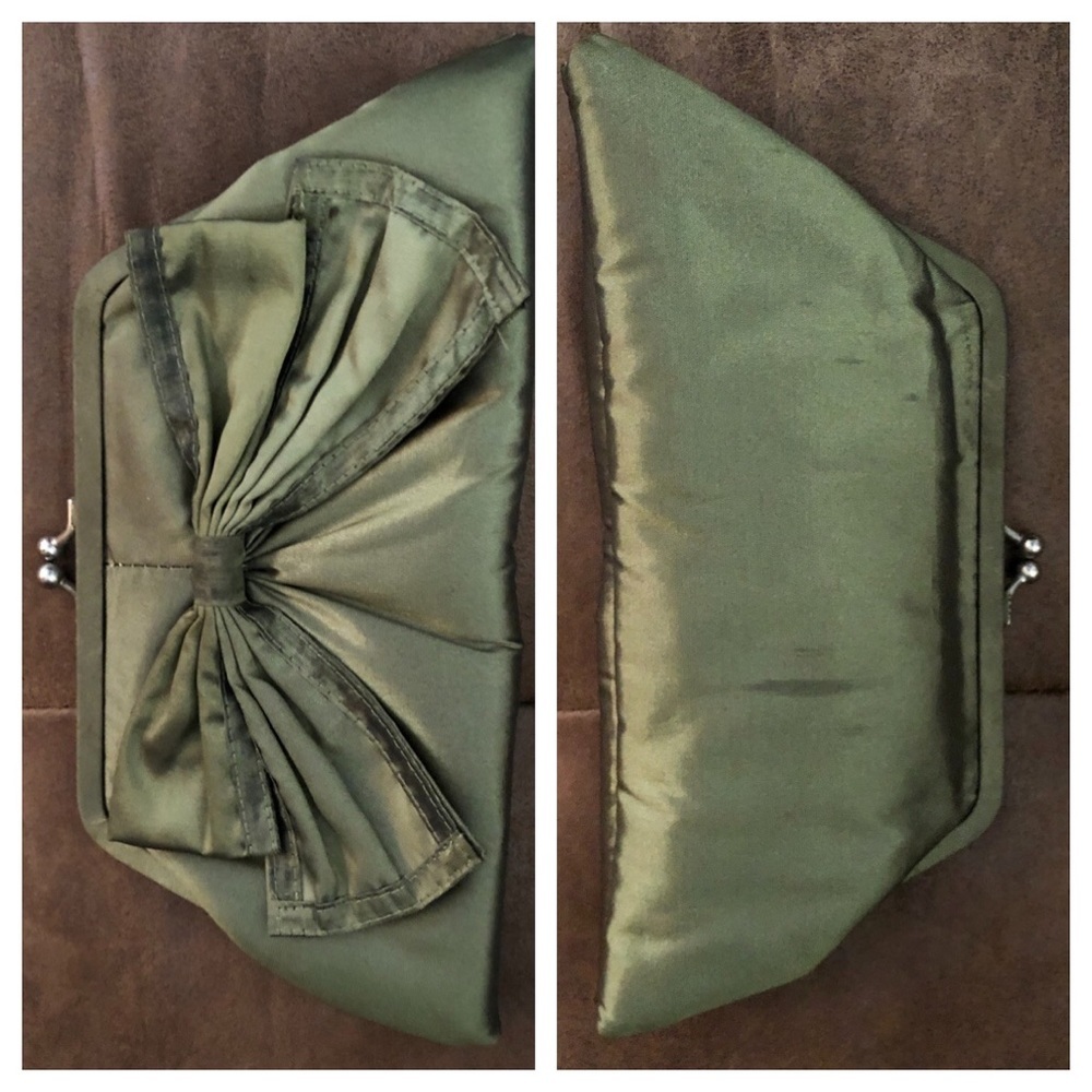 Vintage Olive Green Shoulder Crossbody Clutch - Picture 4 of 9